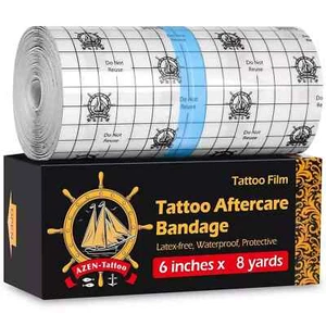 Tattoo Aftercare Bandage, 6"X 8 Yard, Tattoo Waterproof Bandage, Second Skin Tat - Picture 1 of 10