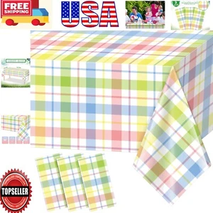 54x108 Buffalo Plaid Table Covers - Suitable for Easter & Spring Celebrations - Picture 1 of 9
