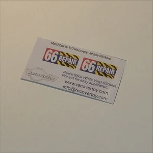 Matchbox Lesney King Size K110a Battle Kings Recovery Vehicle Stickers - Picture 1 of 3