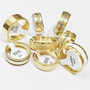 Wholesale 50 pcs 8mm Black Multi Style Mixed Stainless Steel Ring Adult Gift - Picture 1 of 6