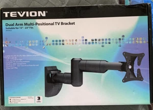 Dual Arm Multi Positionsl TV Bracket For 13”-23” TVs By Tevion Brand New Boxed - Picture 1 of 2