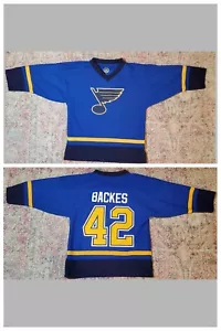 NHL St. Louis Blues David Backes # 42 Home Blue Jersey-YOUTH M (8-10) -VGC - Picture 1 of 14