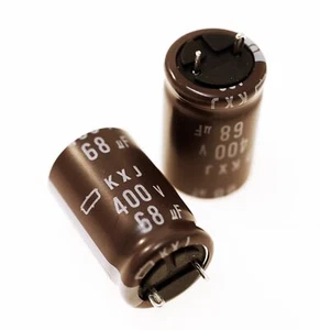 2x Elko Kondensator radial 68µF 400V 105°C EKXJ401EIJ680ML25S  #717023 - Bild 1 von 1