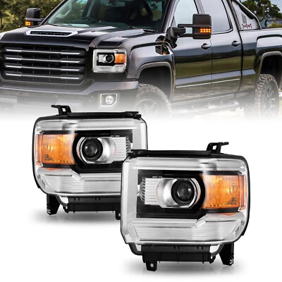 适用于 2014 - 2015 年 GMC Sierra 1500/15-19 2500 3500 卤素车头灯一对 — 第 1/4 张图片