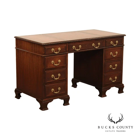 Taylor Made Georgian Style Leather Top Executive Pedestal Desk Cover