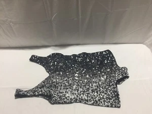J806 SWIMSUITS FOR ALL One Piece Bathing Suit Silver Leopard Womens Size 12 - Picture 1 of 9