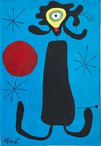 Joan Miró Signed Surrealist Abstract Oil Painting on Canvas - Spanish Art - Picture 1 of 4