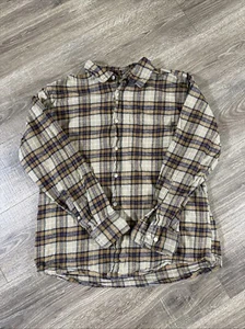 Vintage Eddie Bauer Herren Hemd Large braun kariert Flanell 90er Outdoor Shacket - Bild 1 von 11