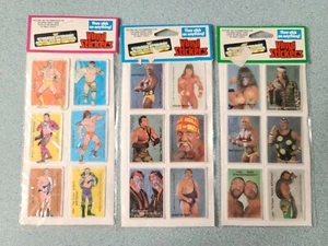 Vintage WWF VINYL STICKERS LOT (3) Puffy Wrestling Superstars Titan Sealed - Picture 1 of 2