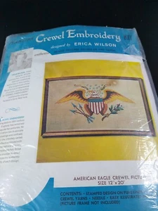 Seltenes Hiawatha Crewel Stickset Erica Wilson American Eagle 12"*20" Neu NOS - Bild 1 von 7