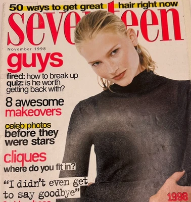 VTG Seventeen Magazine November 1998 Erin Sweers Teen Celebrities 90s Fashion Foto 1 de 4