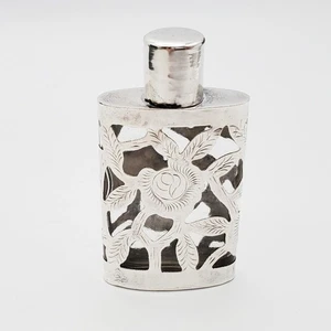 Vintage Silver Overlay Parfum Flakon Sterling Mexiko 3 Zoll - Bild 1 von 8