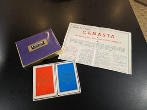 Canasta Playing Cards with Points Cards - Piatnik - VINTAGE - Complete - FCA - Picture 1 of 6