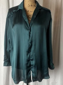 Intimately Free People Dreamy Days Oversized Pajama Top Deep Teal Sz M READ - Picture 1 of 8
