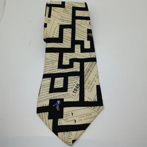 Vintage 90s Nicole Miller Mens Tie 100% Silk CPA Tax Form Returns 56x4 Hand Sewn - Picture 1 of 4