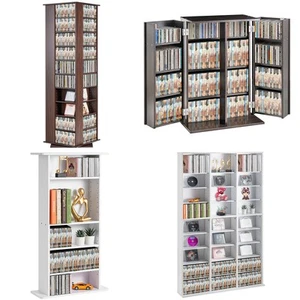 Media Storage Cabinet 4-12 Layers Adjustable DVD Shelves 240-1080 CDs - Picture 1 of 111