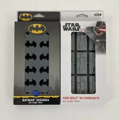 Disney Star Wars Han Solo in Carbonite Ice Cube Tray & Batman Insignia Tray NIB - Image 1 of 3