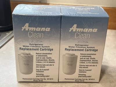 Amana Clean N' Clear Model WF401 Refrigerator Replacement Water Filter Lot Of 2 - Image 1 of 4