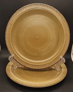 2 x N.E.C Genuine Stoneware Japan Brown Swirl 10.5" Dinner plates - Picture 1 of 3