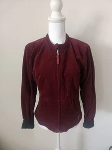 Harley Davidson Womens Reversible Jacket Black Burgundy Zip Up Fitted Size M - Picture 1 of 14