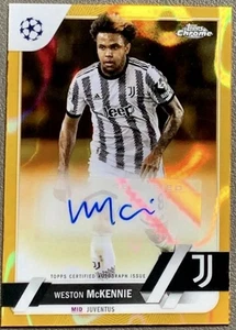 2024-25 Topps Chrome Uefa Club Weston McKennie Gold Lava Refractor Auto - Picture 1 of 2