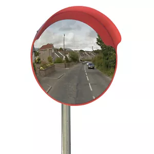 Driveway Convex Safety Mirror 45cm Road Blindspot Garage Mirror 18" With Bracket - Picture 1 of 5