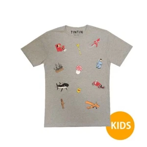 Tintin Icon Kids T Shirt Grey - Picture 1 of 3