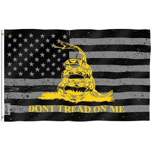 Anley Fly Breeze 3x5 ft Don't Tread On Me bandera negra estadounidense - banderas de serpiente de EE. UU. - Imagen 1 de 6