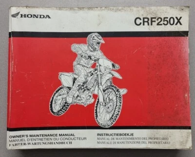 USED CONDITION GENUINE HONDA CRF250X ENDURO OWNERS MAINTENANCE MANUAL 2005 MODEL - Image 1 of 4
