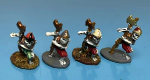 4 Citadel GW Warhammer Miniatures Skeleton Warrior Pre Slotta painted 1980 - Picture 1 of 2