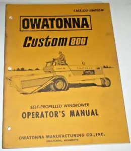 OMC Owatonna Custom 800 Autopropulsado Windrower Operadores Manual ¡ORIGINAL! - Imagen 1 de 3