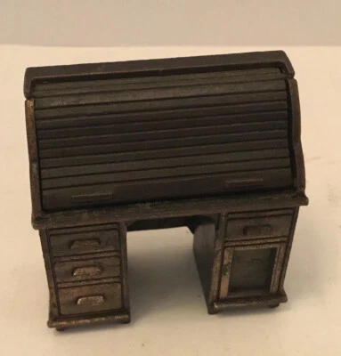 Durham Industries Diecast Dollhouse Furniture Desk With Roller Door Vtg. 1977 - Image 1 of 4