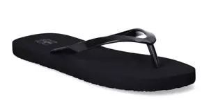New Women's No Boundaries Basic Black Rubber Flip-Flops - Size Women's 8 - Picture 1 of 4