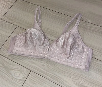 Sujetador vintage Bali 2467 Beyond jacquard satinado copa suave para mujer 36C rosa Foto 1 de 4