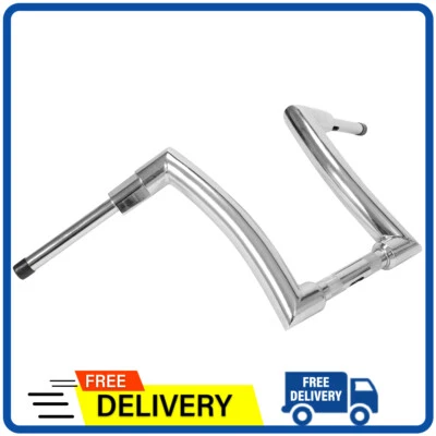 Silver 14" Ape Hanger Handlebar 1-1/2" Fat Bars For Harley Davidson Chrome - Image 1 of 4