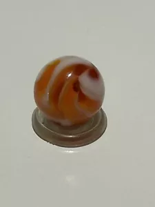 Fabulous .64” CAC Or Alley Electric Orange Flame Swirl Marble - Picture 1 of 8