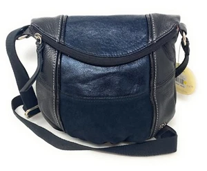 The Sak Black Navy Leather Deena Crossbody Bag - Picture 1 of 8