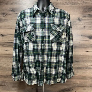 Gimbels Vintage Lana Franela Verde Cuadros Hombre Talla Grande - Imagen 1 de 5