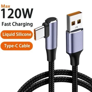 Datenleitung Rechter Winkel USB C zu USB Typ C Kabel Schnell ladung PD 120W - Bild 1 von 16