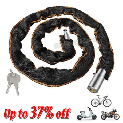 1M HEAVY DUTY STRONG MOTORCYCLE MOTORBIKE BIKE SECURITY CHAIN AND PADLOCK LOCK - Image 1 of 4