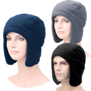 Men Women Ear Warm Fleece Windproof Beanie Cycling Skull Cap For Winter Sports - Picture 1 of 18