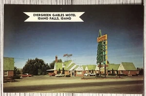 EVERGREEN GABLES MOTEL Lodge Idaho Falls Idaho Vintage Postcard - Picture 1 of 2