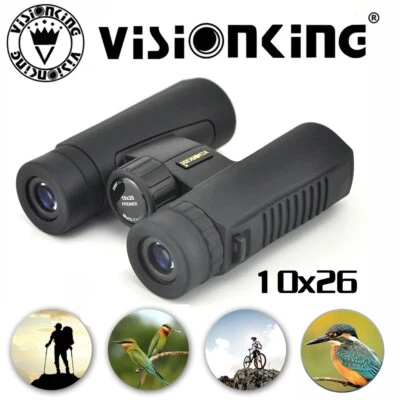 Visionking 10x26 HD Compact High Power Roof Binoculars Telescope hunting Bird - Image 1 of 4