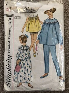 Vintage Simplicity Muster 5552 Kinder Nachthemd oder Pyjama in 2 Längen Größe 2 SCHNITT - Bild 1 von 3