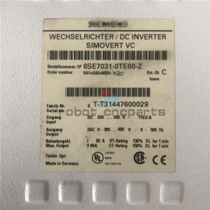 ONE used Siemens 6SE7031-0TE60-Z TESTED - Picture 1 of 1