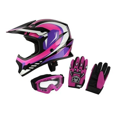 Casco de motocross juvenil moto de tierra montar MX ATV UTV todoterreno cara completa para niños DOT Foto 1 de 4