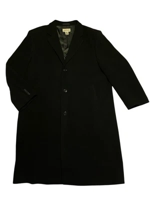 Abrigo de invierno regular 46R negro 46R vintage de lana cachemir años 80 90 para hombre Foto 1 de 4