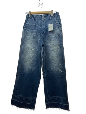 Otros pantalones de mezclilla Studio Chome Painter dañados 2 algodón índigo 507 usados 45 rpm Foto 1 de 4