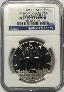 2015 US MARSHALS SERVICE Silver Dollar NGC PF70💥FLAWLESS QUALITY💥EARLY RELEASE - Picture 1 of 4
