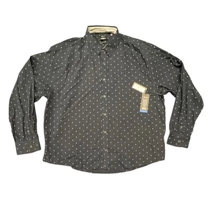 Kenneth Cole The Peached Poplin Navy Blue Button Down Shirt Size 4X New - Picture 1 of 8